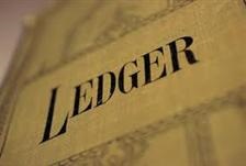 A sign that says " ledger ".